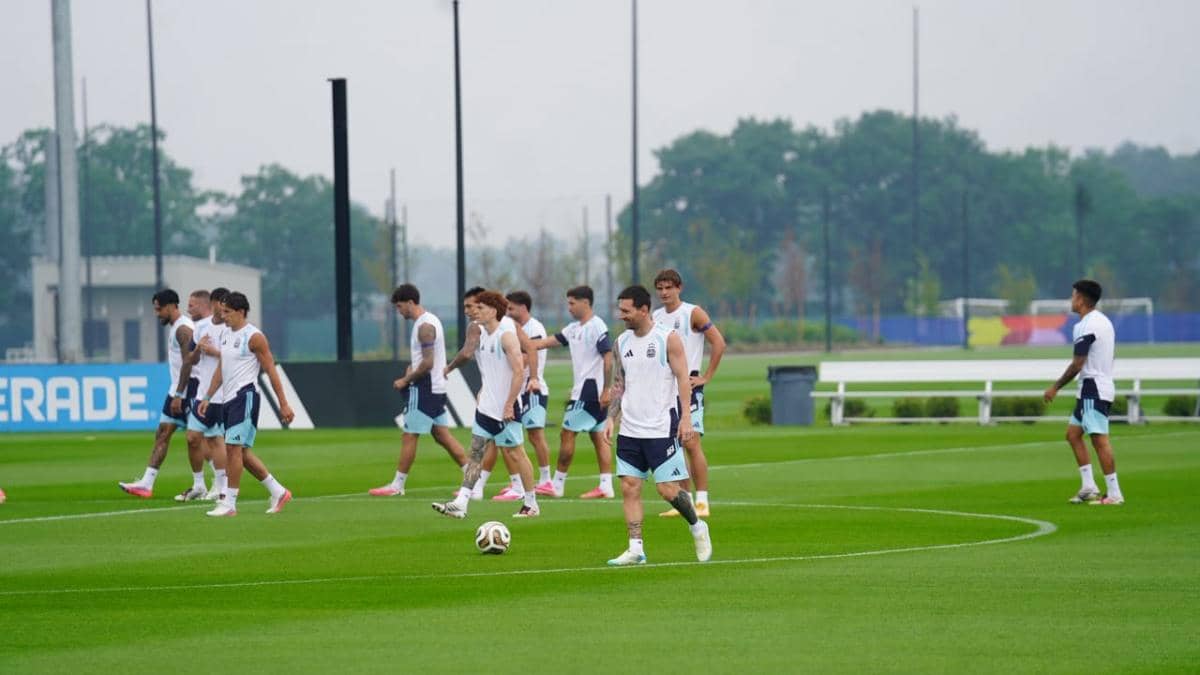 Lionel Messi cerró su última práctica con Argentina en un Mundial antes de la final ante España