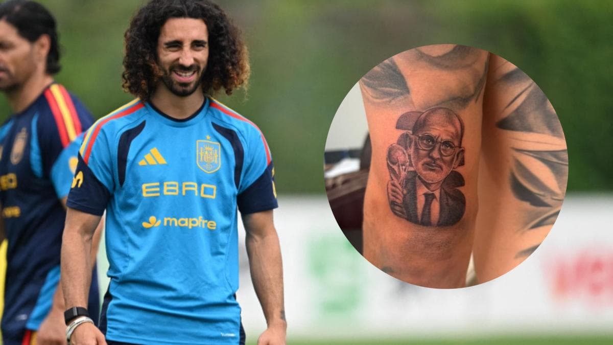 Cucurella honra su promesa con un tatuaje de Luis de la Fuente tras el Mundial 2026 de España