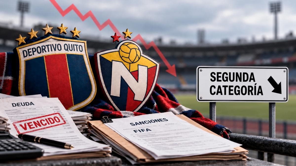 Deportivo Quito y El Nacional: déficits, sanciones y decisiones que desembocaron en el descenso